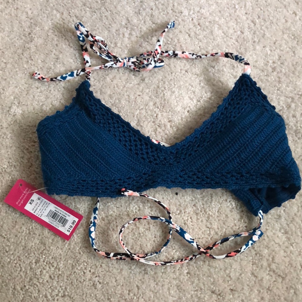 Midnight Blue Knitted Bikini Top